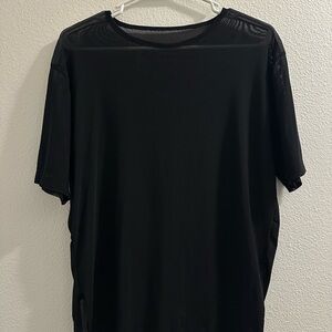 Black Sheer Short-Sleeve Shirt